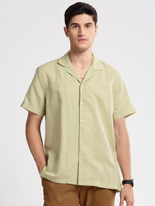 men solid short sleeve casual shirt - 20960813 - Standard Image - 0