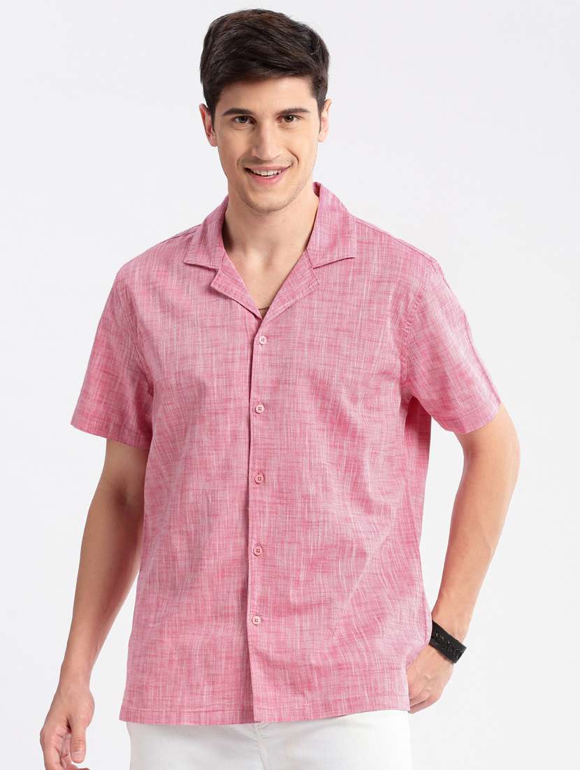 men short sleeve solid casual shirt - 20960820 - Zoom Image - 0