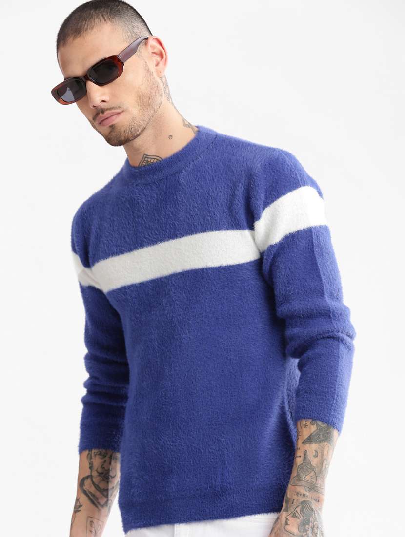 men long sleeved color block pullover - 20960852 -  Standard Image - 3