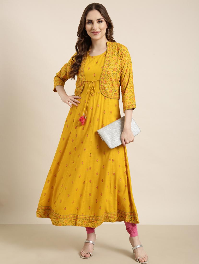 women sleeveless anarkali kurta with jacket - 20960880 - Standard Image - 3