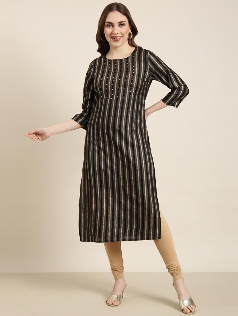 women three quarter sleeve straight kurta - 20960909 -  Zoom Image - 0