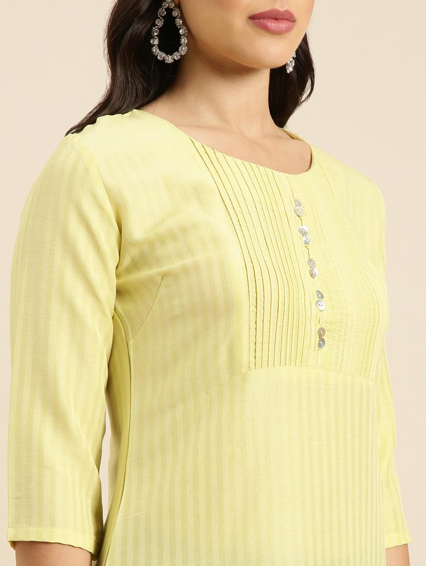 women three quarter sleeve straight kurta - 20960931 - Standard Image - 5