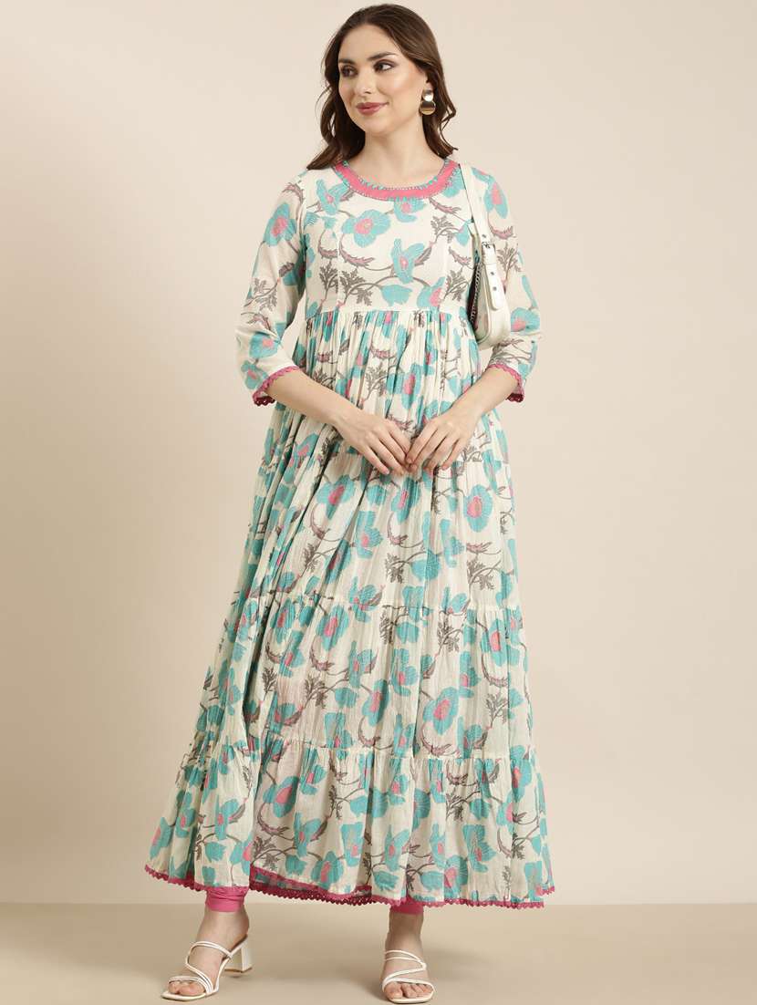 women floral print tiered kurta - 20960937 -  Standard Image - 3