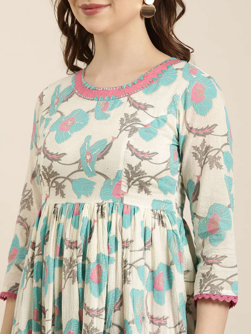 women floral print tiered kurta - 20960937 -  Standard Image - 5