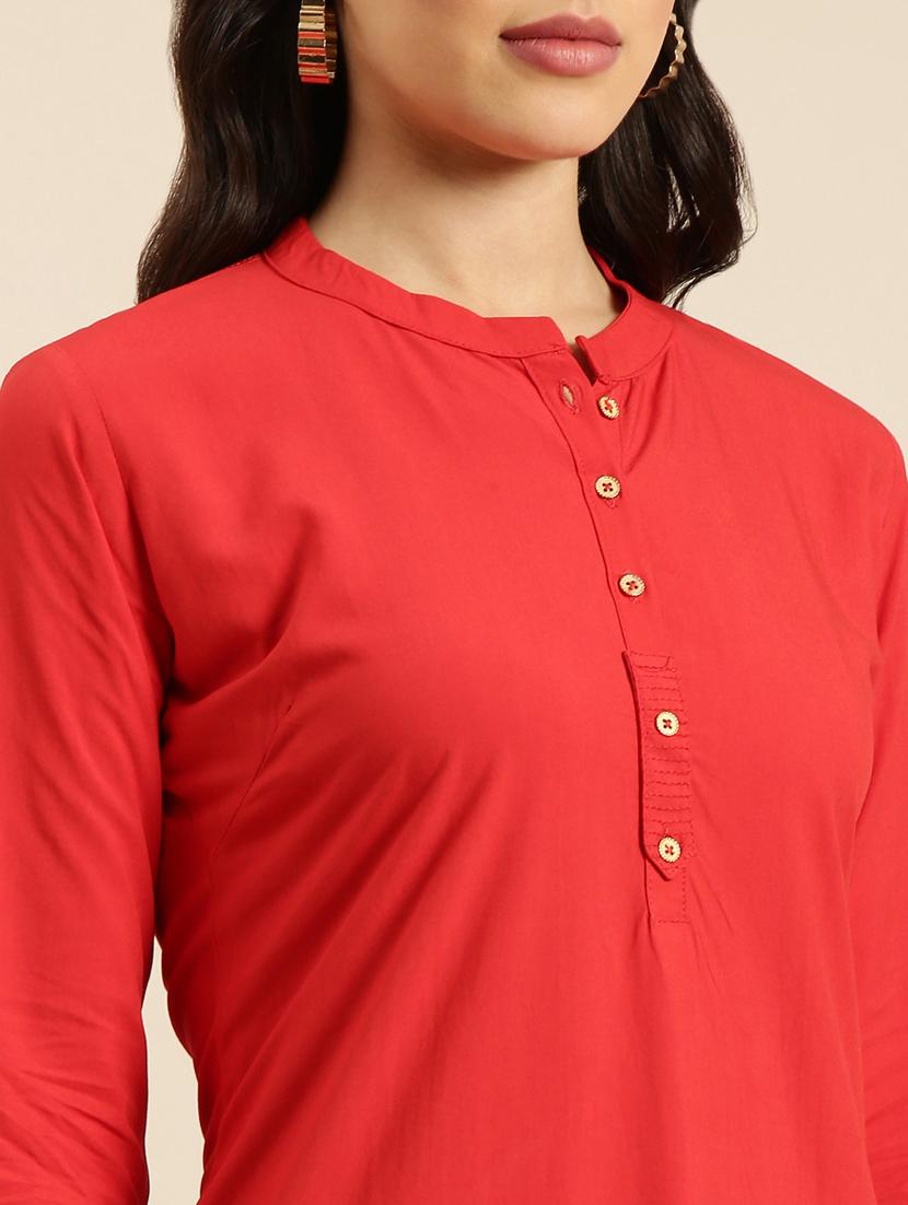 women three quarter sleeve straight kurta - 20960947 - Standard Image - 5