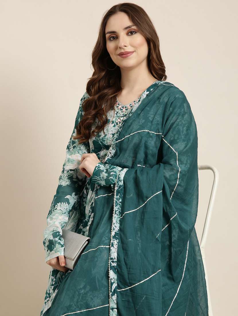 women floral printed v neck kurta dupatta set - 20960974 -  Standard Image - 8