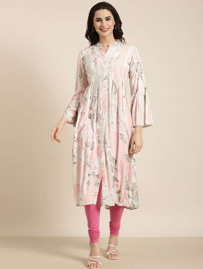 women bell sleeve a-line kurta - 20961036 - Standard Image - 3