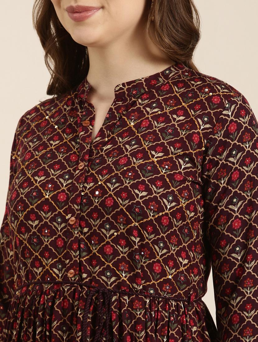 women three quarter sleeve anarkali kurta - 20961047 - Standard Image - 5