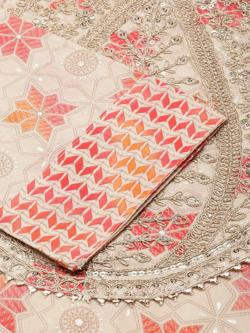 women beige geometric kurta pant set with dupatta - 20961094 -  Standard Image - 8