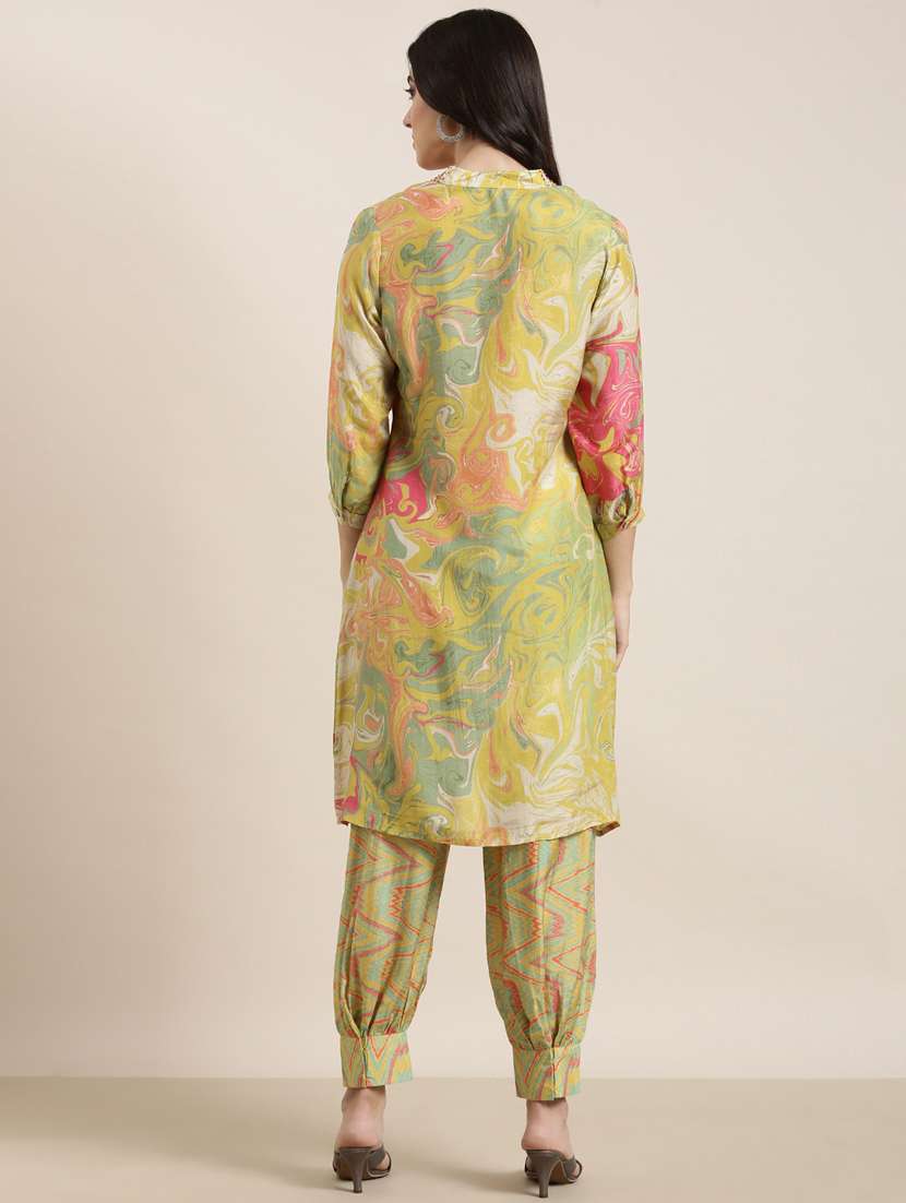 women three quarter sleeve kurta salwar set - 20961104 - Standard Image - 3