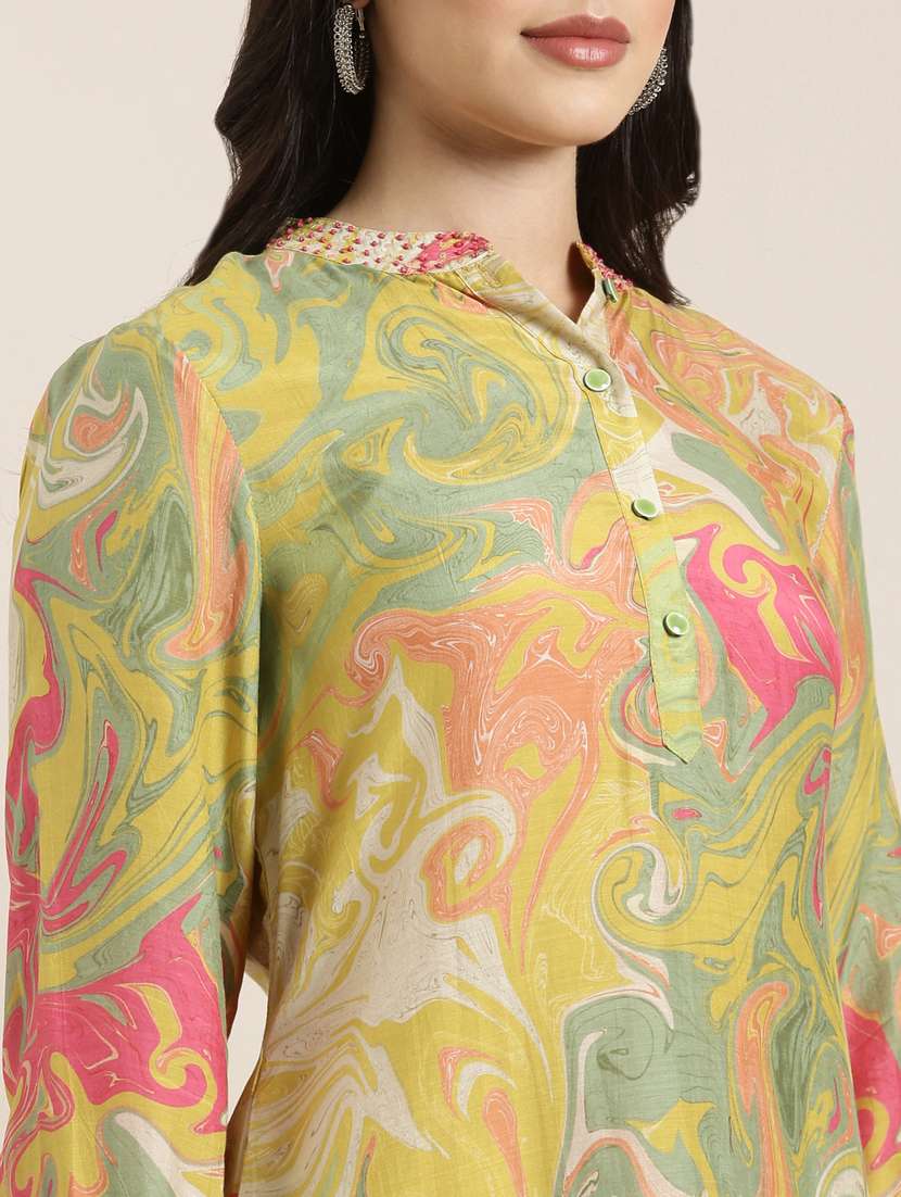 women three quarter sleeve kurta salwar set - 20961104 - Standard Image - 5