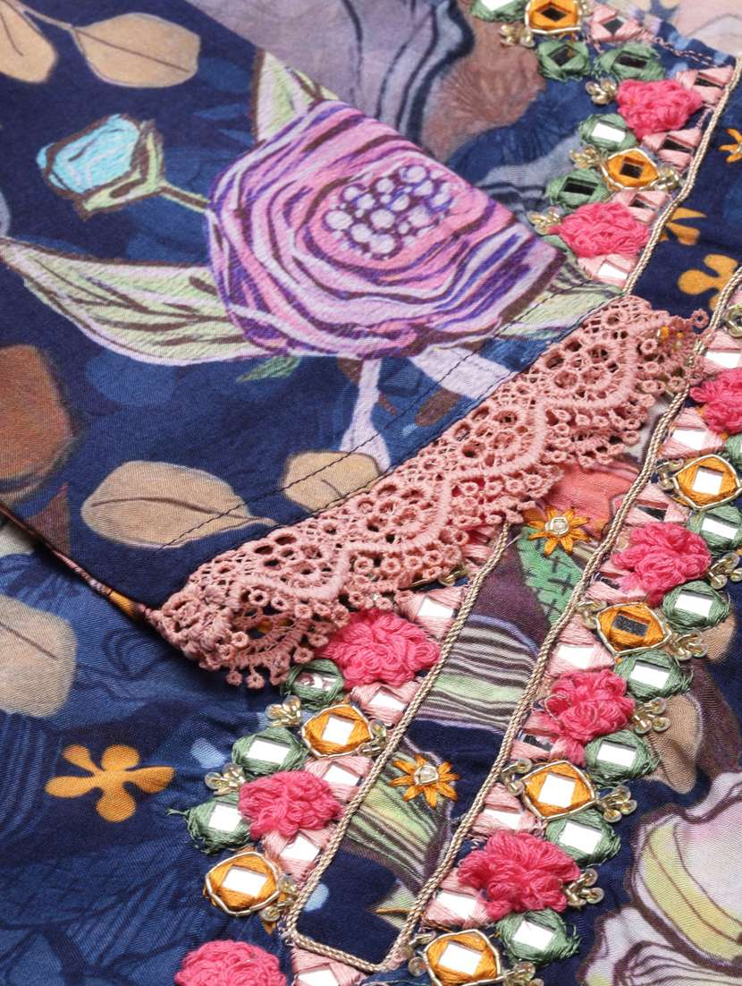 women floral round neck kurta sharara set with dupatta - 20961106 -  Standard Image - 8