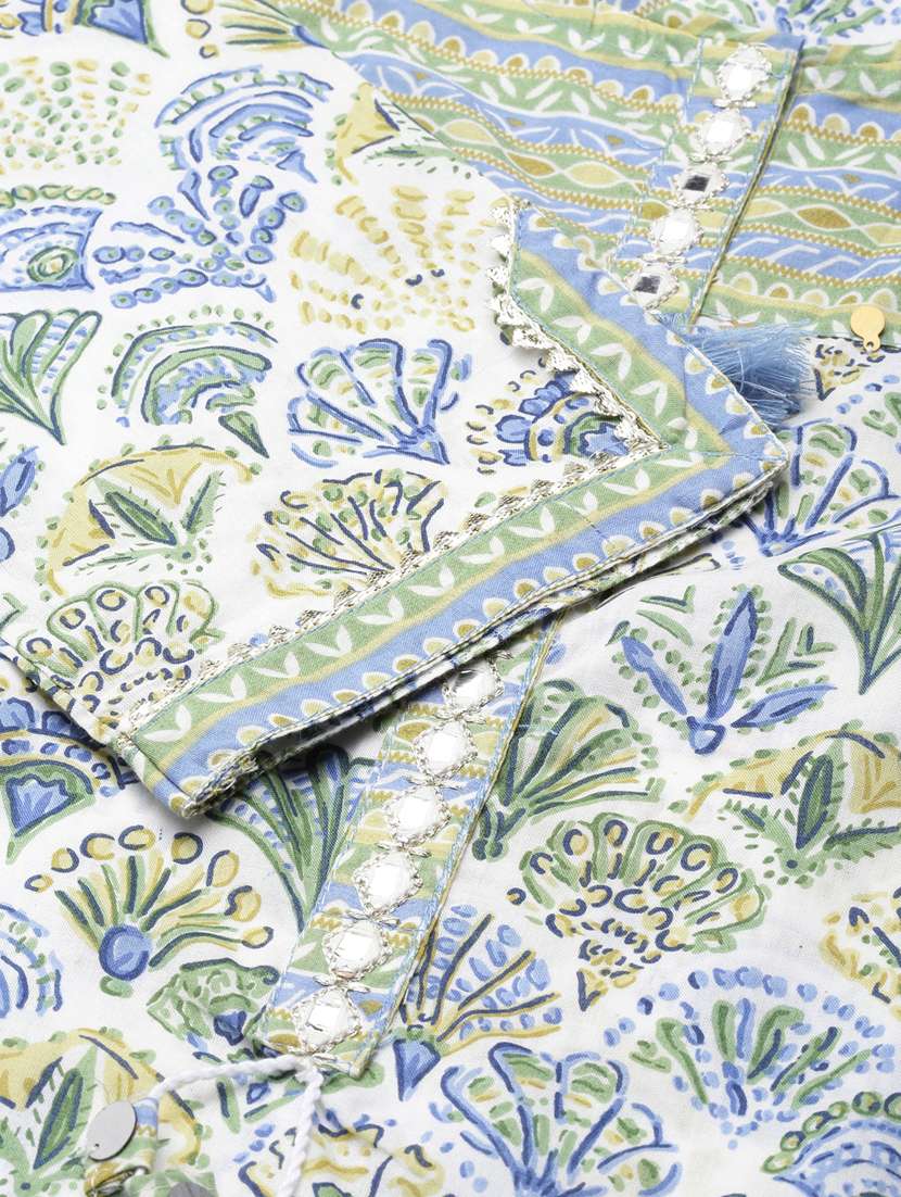 women printed round neck kurta pant set with dupatta - 20961115 -  Standard Image - 8