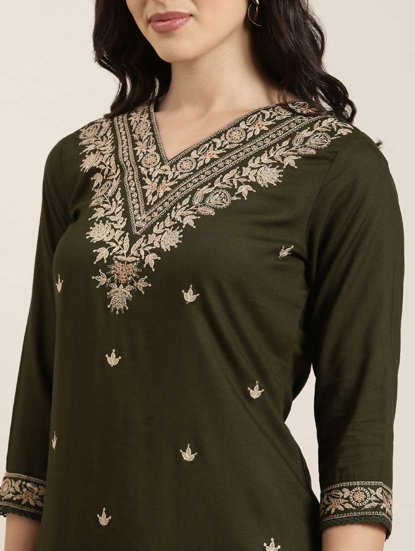 women embroidered kurta salwar set with dupatta - 20961150 -  Standard Image - 5