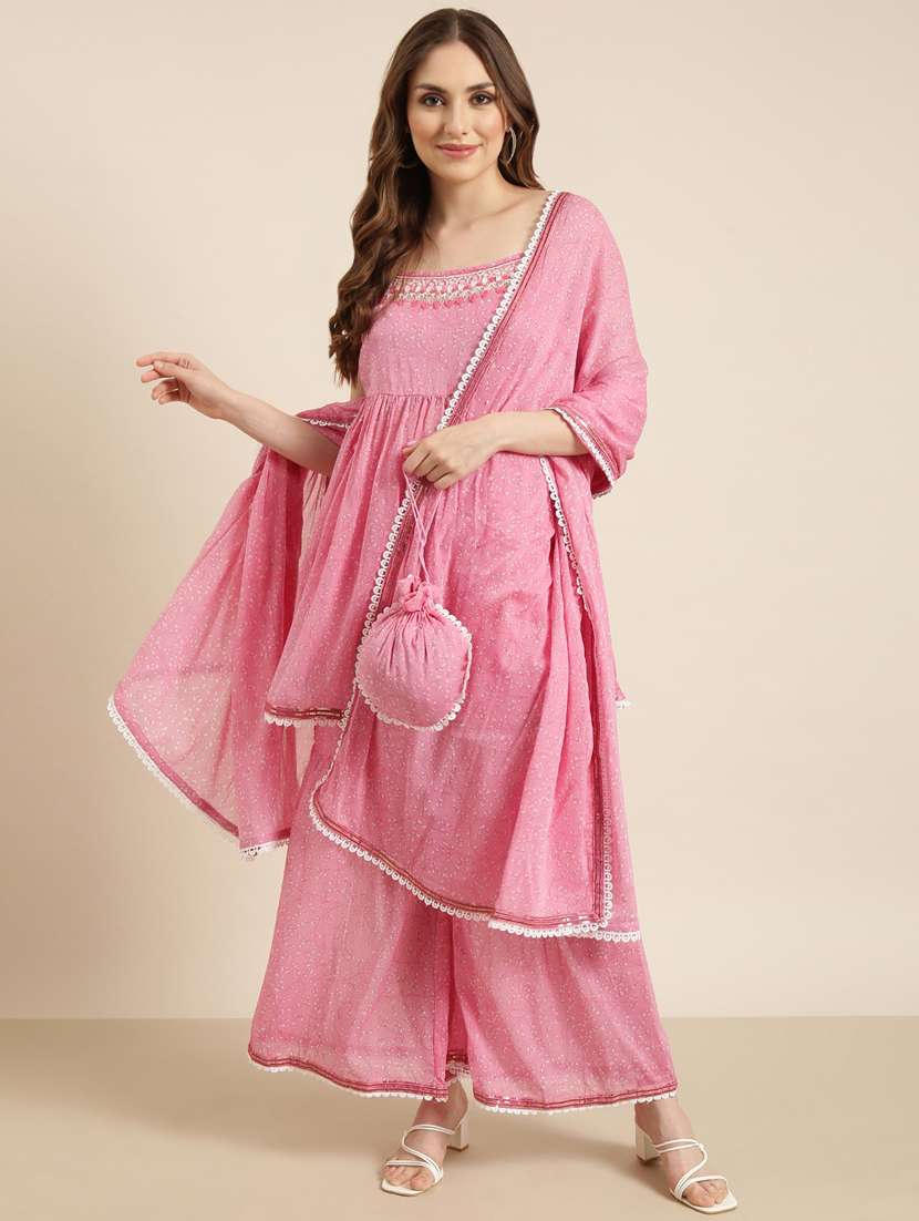 women floral printed kurta sharara set with dupatta - 20961162 -  Standard Image - 3