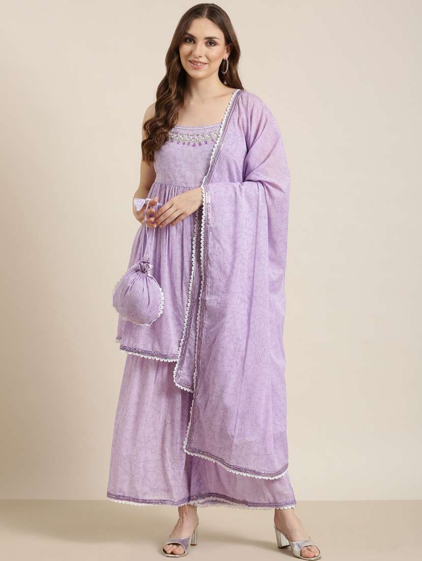 women floral kurta sharara set with dupatta - 20961163 -  Standard Image - 3