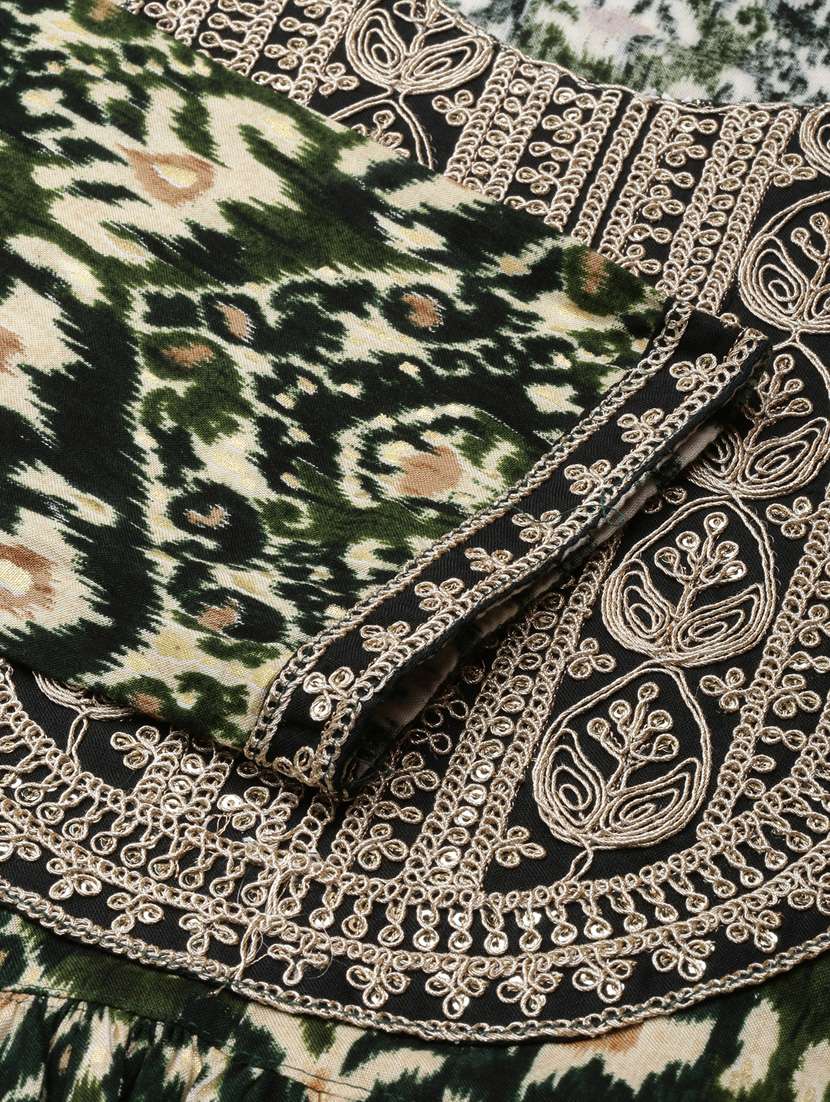 women ikat round neck kurta pant set with dupatta - 20961185 - Standard Image - 8