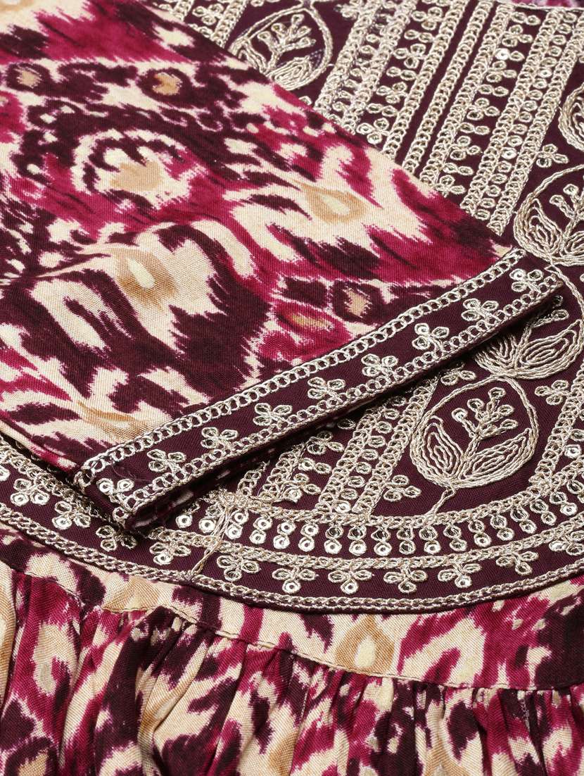 women ikat round neck kurta pant set with dupatta - 20961186 -  Standard Image - 8