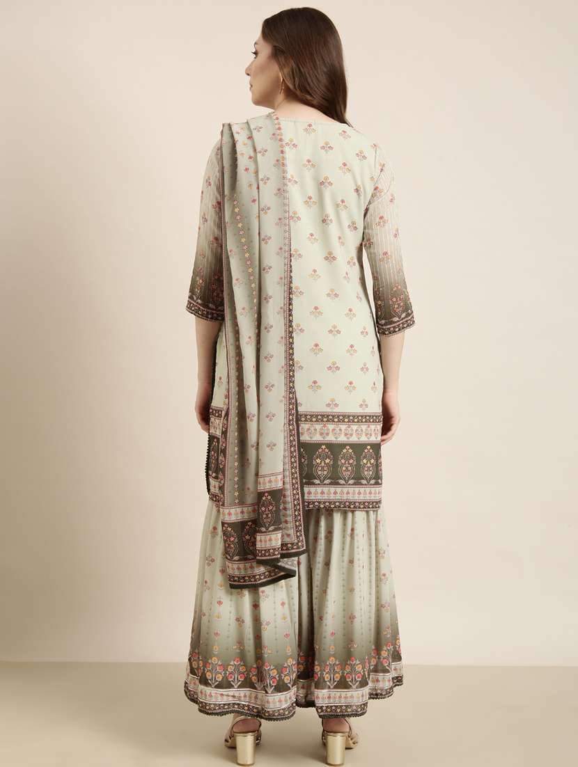 women floral printed kurta sharara set with dupatta - 20961197 -  Standard Image - 3