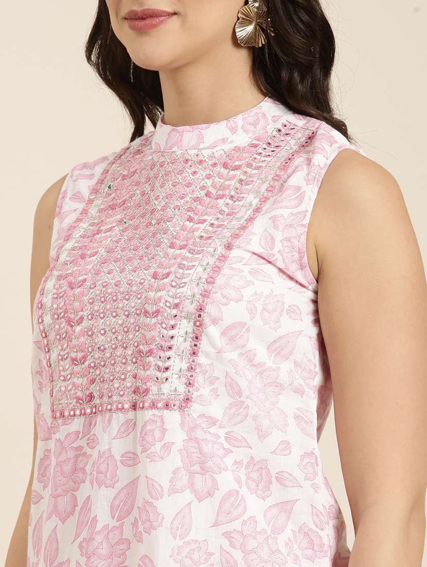 women floral kurta sharara set with dupatta - 20961208 -  Standard Image - 5