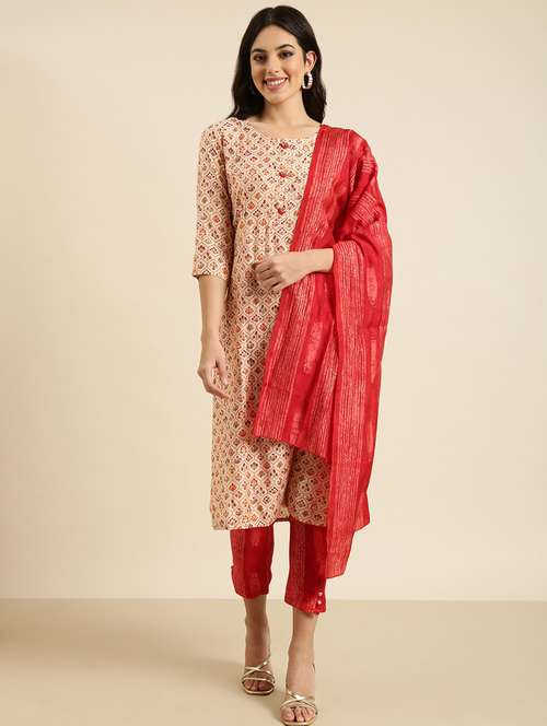 women floral printed kurta pant set with dupatta - 20961215 -  Standard Image - 0