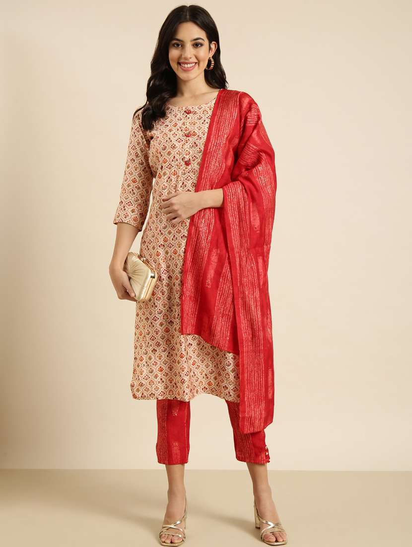 women floral printed kurta pant set with dupatta - 20961215 -  Standard Image - 3