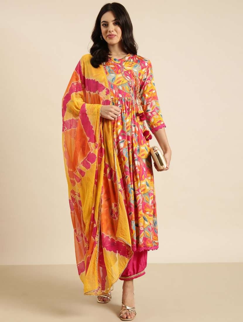 women multi color printed kurta salwar set - 20961220 - Standard Image - 3