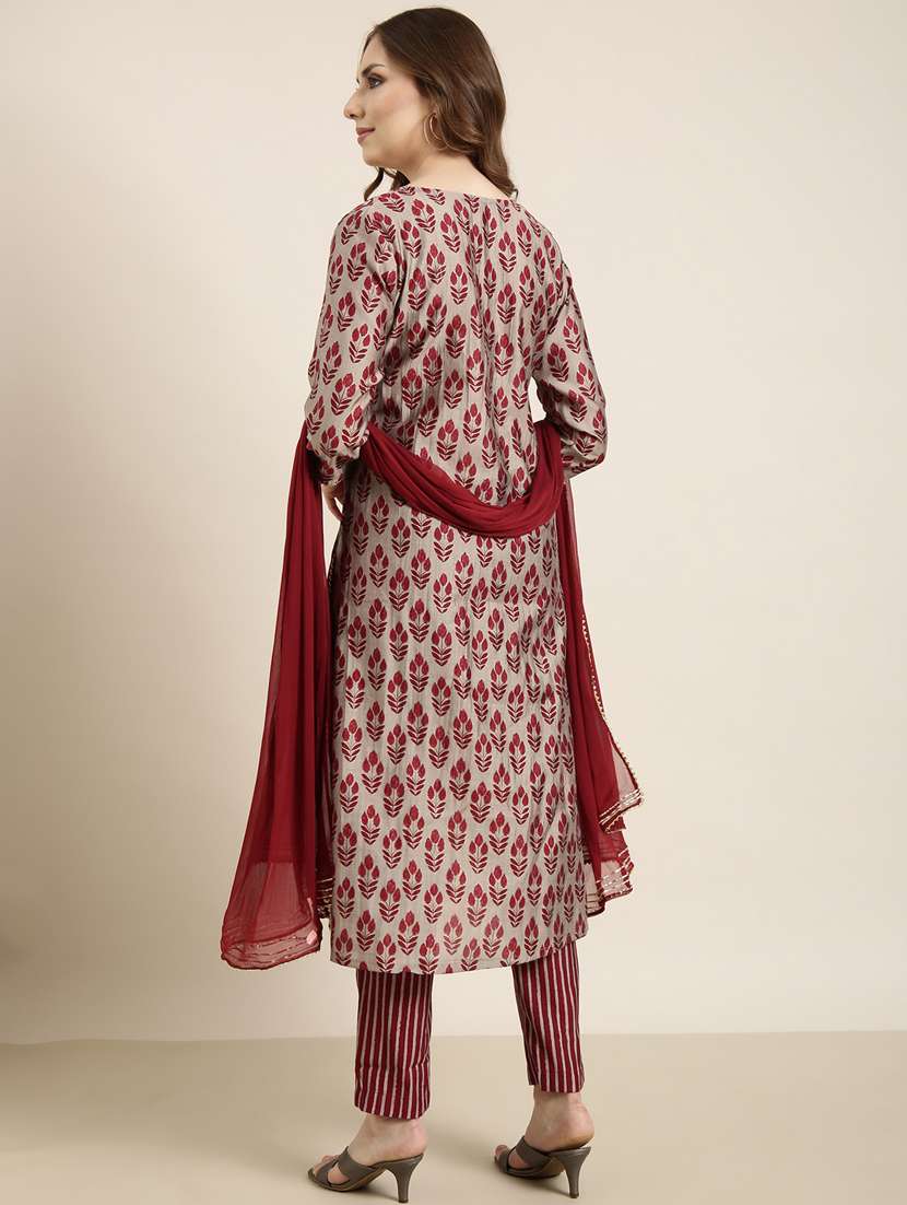 women printed kurta pant set with dupatta - 20961222 -  Standard Image - 3