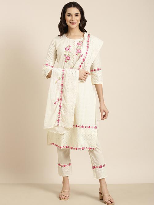 women embroidered kurta pant set with dupatta - 20961227 - Standard Image - 0