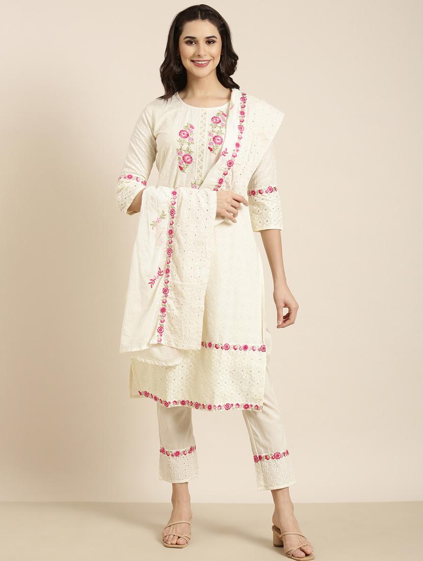 women embroidered kurta pant set with dupatta - 20961227 - Zoom Image - 0