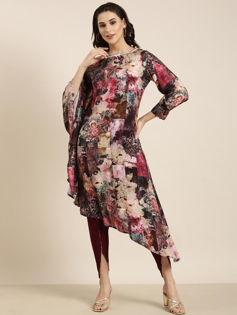 women floral printed dhoti kurta set - 20961231 - Zoom Image - 0