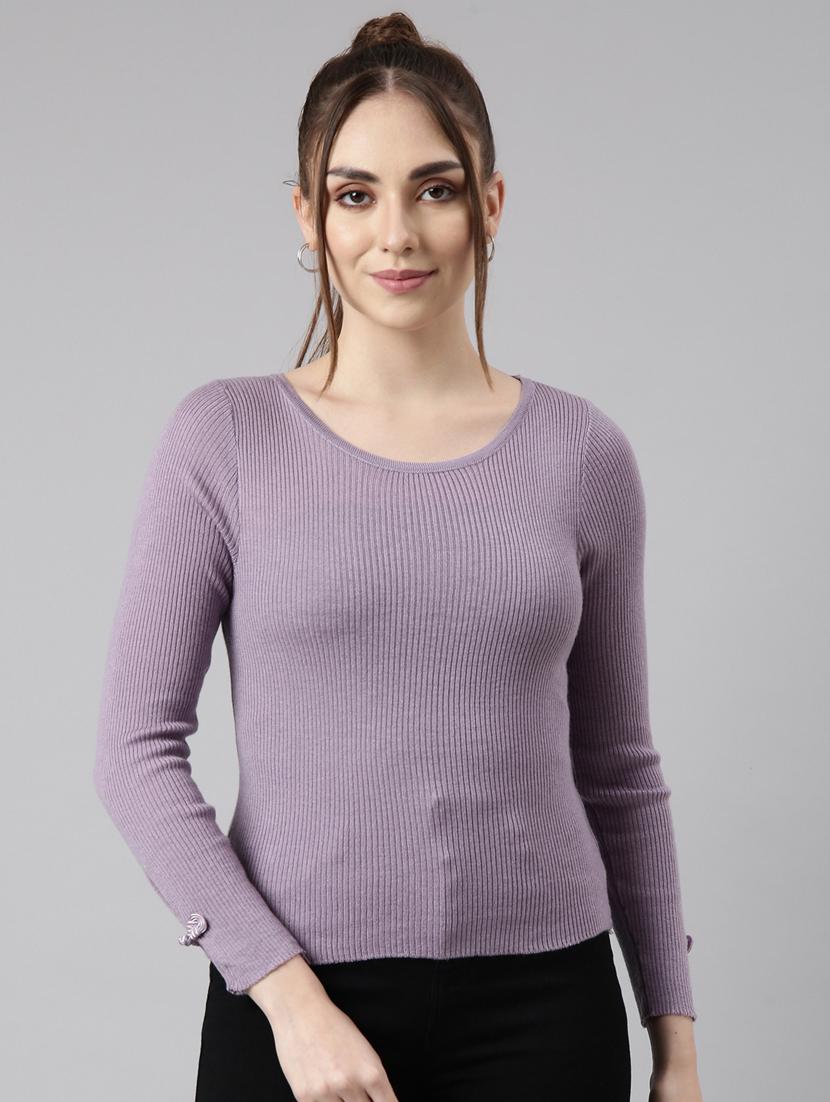 women lavender solid regular top - 20961257 - Zoom Image - 0