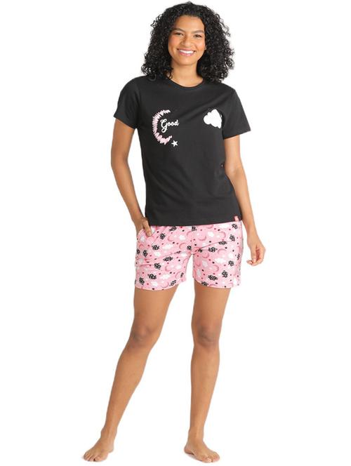 women quirky print shorts nightwear set - 20961830 - Standard Image - 0