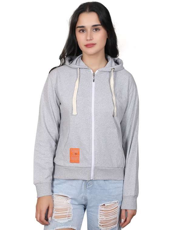 women hooded neck long sleeves sweatshirts - 20961871 -  Zoom Image - 0