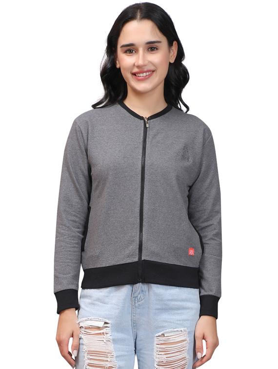 women grey solid regular sweatshirt - 20961874 -  Zoom Image - 0