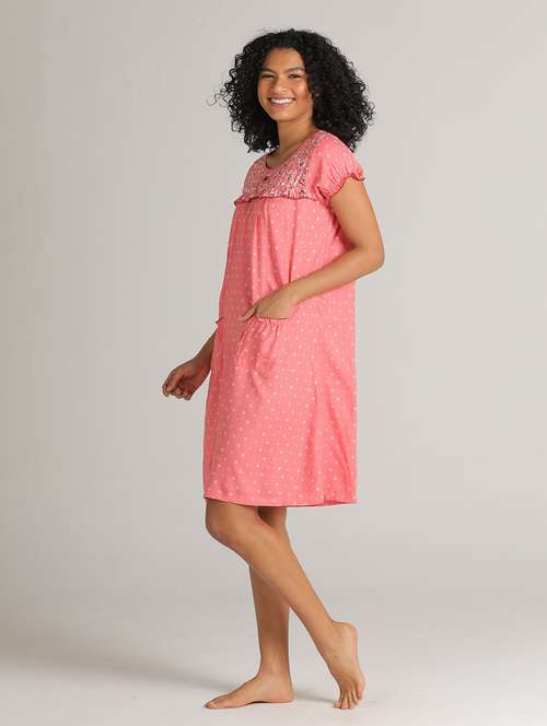 women printed round neck sleepshirt - 20961880 -  Standard Image - 0