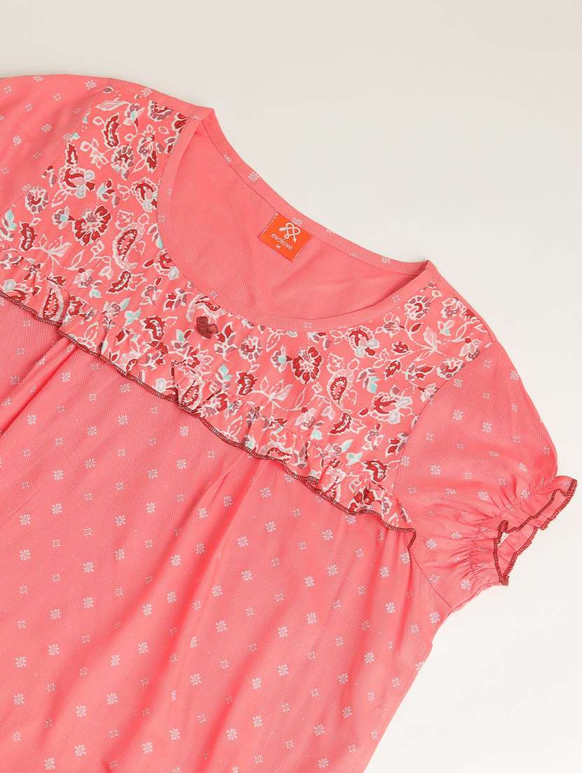 women printed round neck sleepshirt - 20961880 -  Standard Image - 3