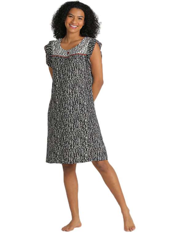 women round neck short sleeves nighties