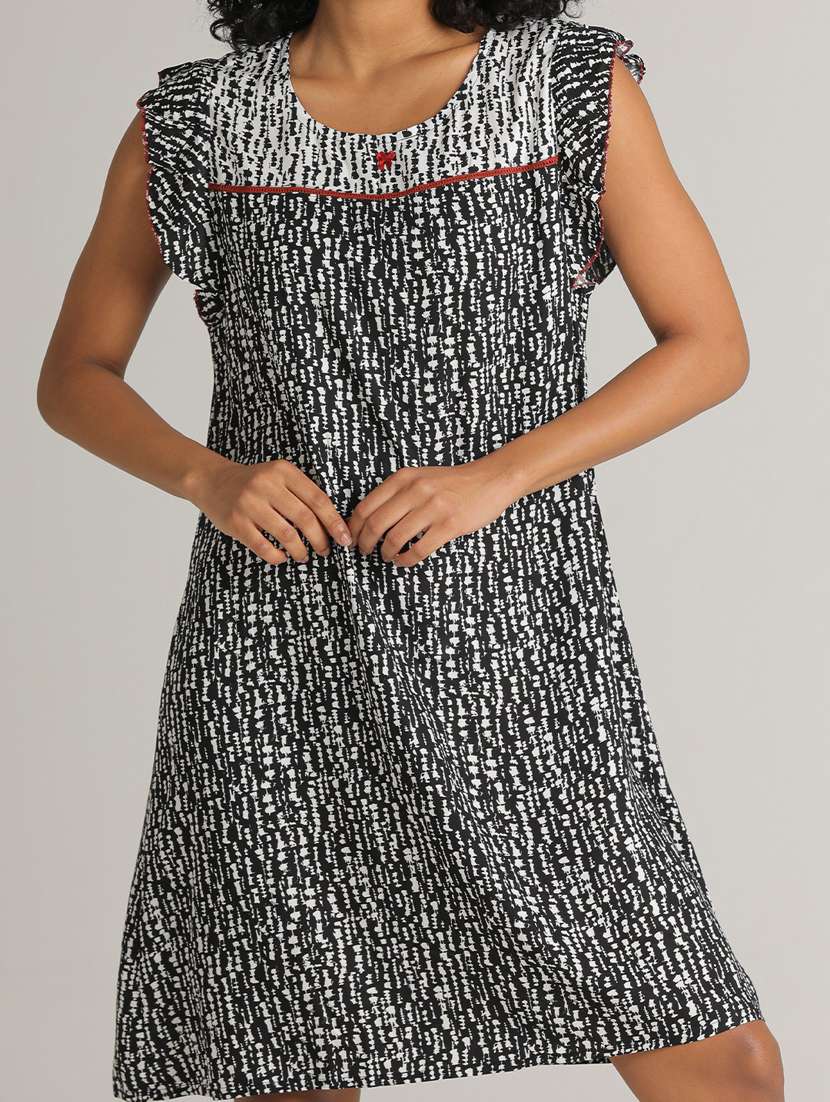 women round neck short sleeves nighties - 20961888 -  Standard Image - 3