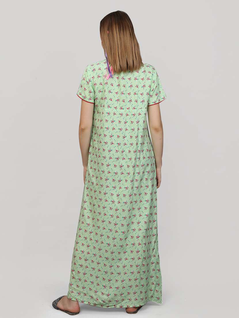 women green floral printed night dress - 20961917 - Standard Image - 3