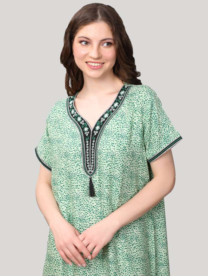 women v neck short sleeves nighties - 20961918 -  Standard Image - 3