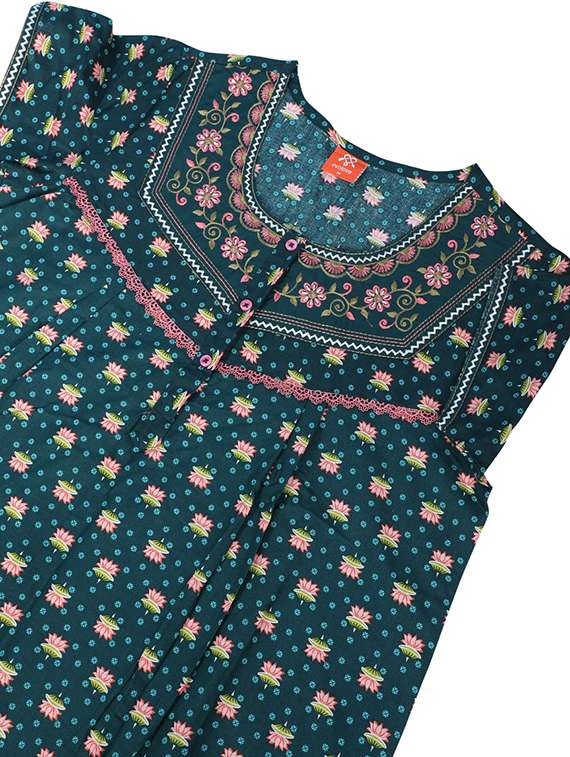 women short sleeve printed nighty - 20961999 - Standard Image - 3
