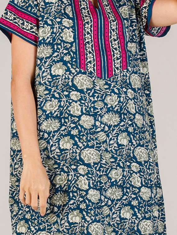 women printed notch neck nighty - 20962016 -  Standard Image - 3