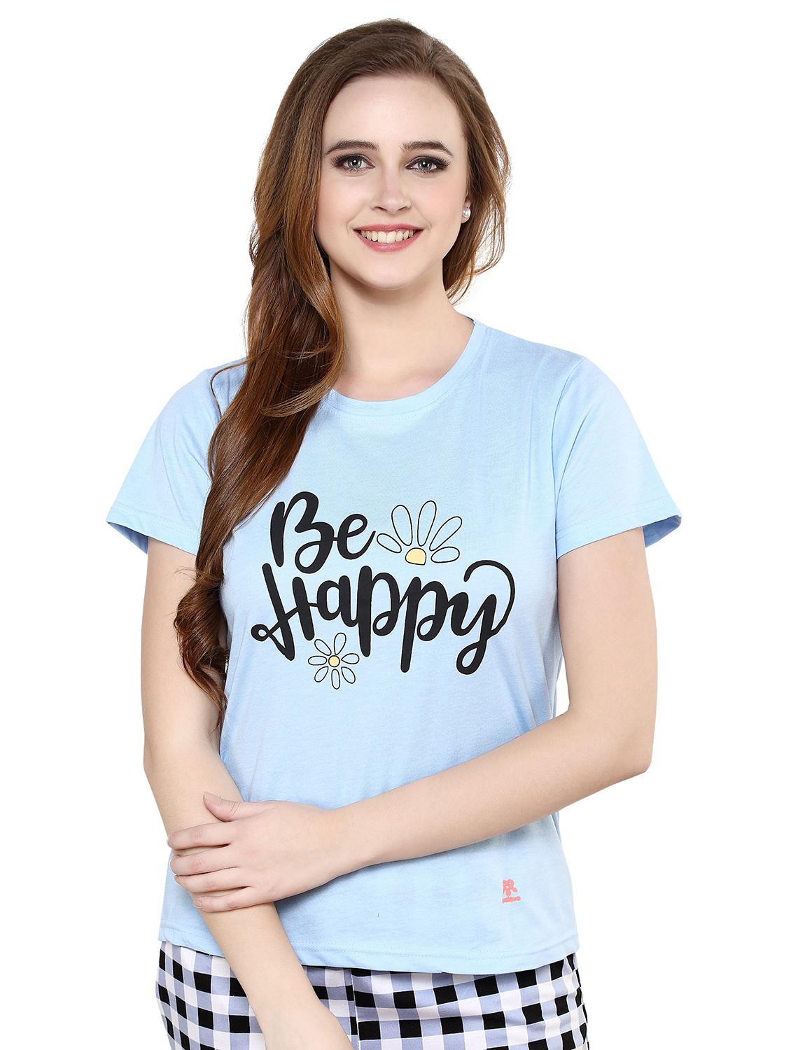 women purist blue printed top y& pyjama set - 20962166 - Standard Image - 3