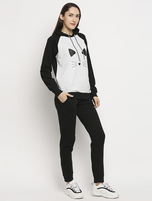 black & white printed detailed top & pyjama set - 20962268 - Standard Image - 0