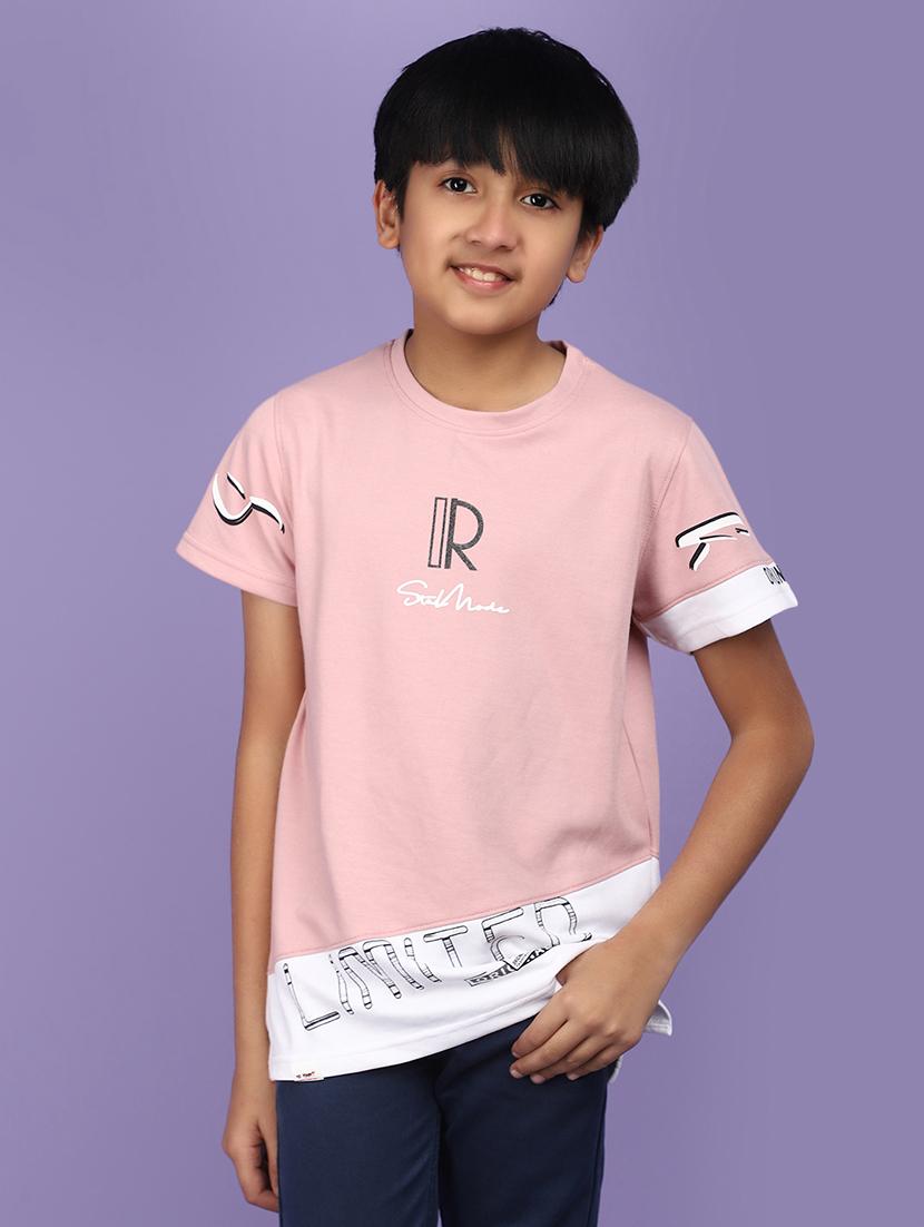 boys round neck typographic regular t-shirt - 20962375 -  Zoom Image - 0