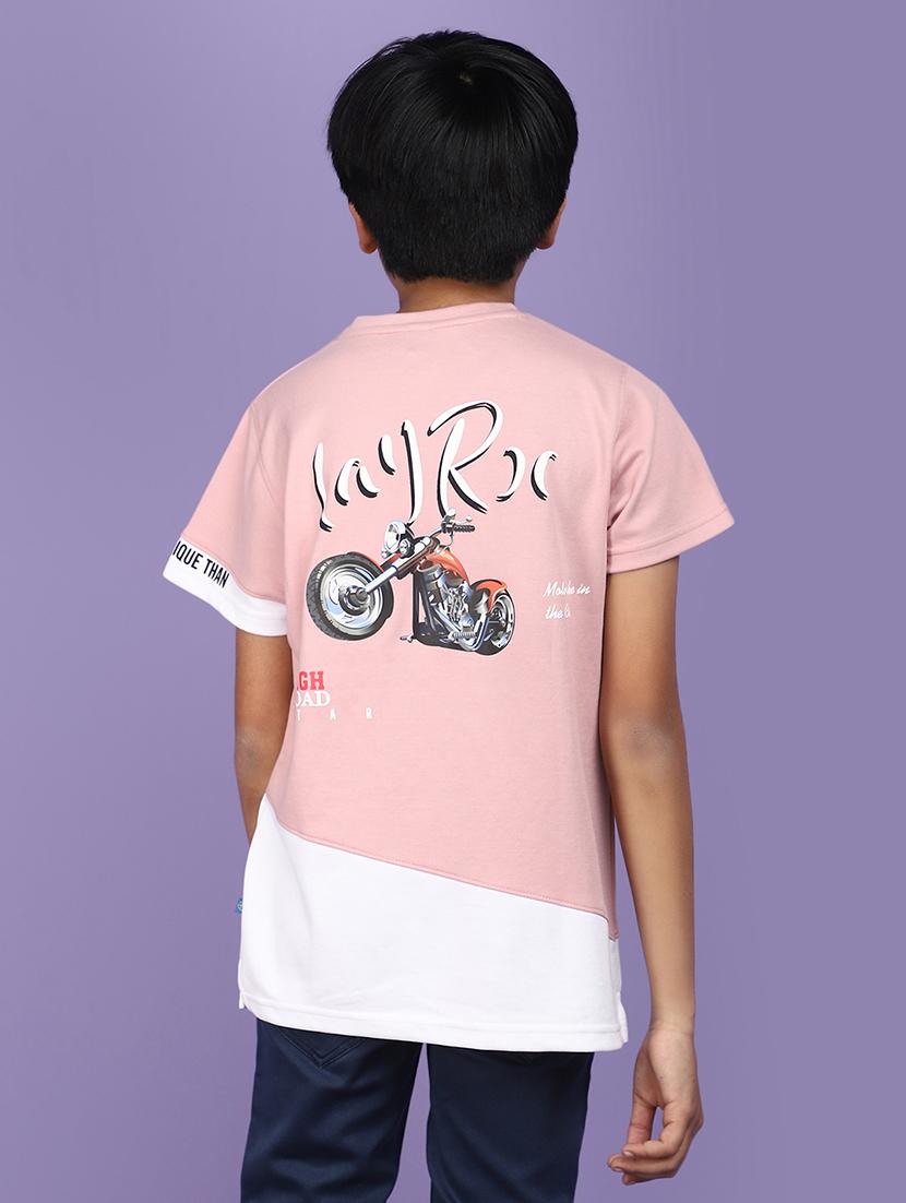 boys round neck typographic regular t-shirt - 20962375 - Standard Image - 3