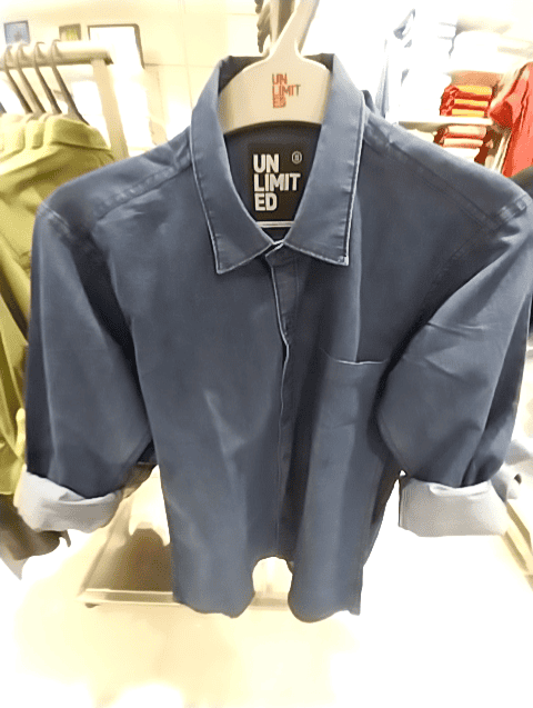 ice blue denim casual shirt - 20962402 - Standard Image - 0