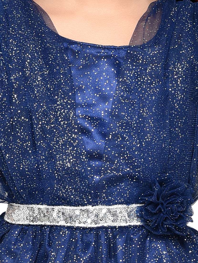 navy blue sequined detailed frock - 20962482 -  Standard Image - 3