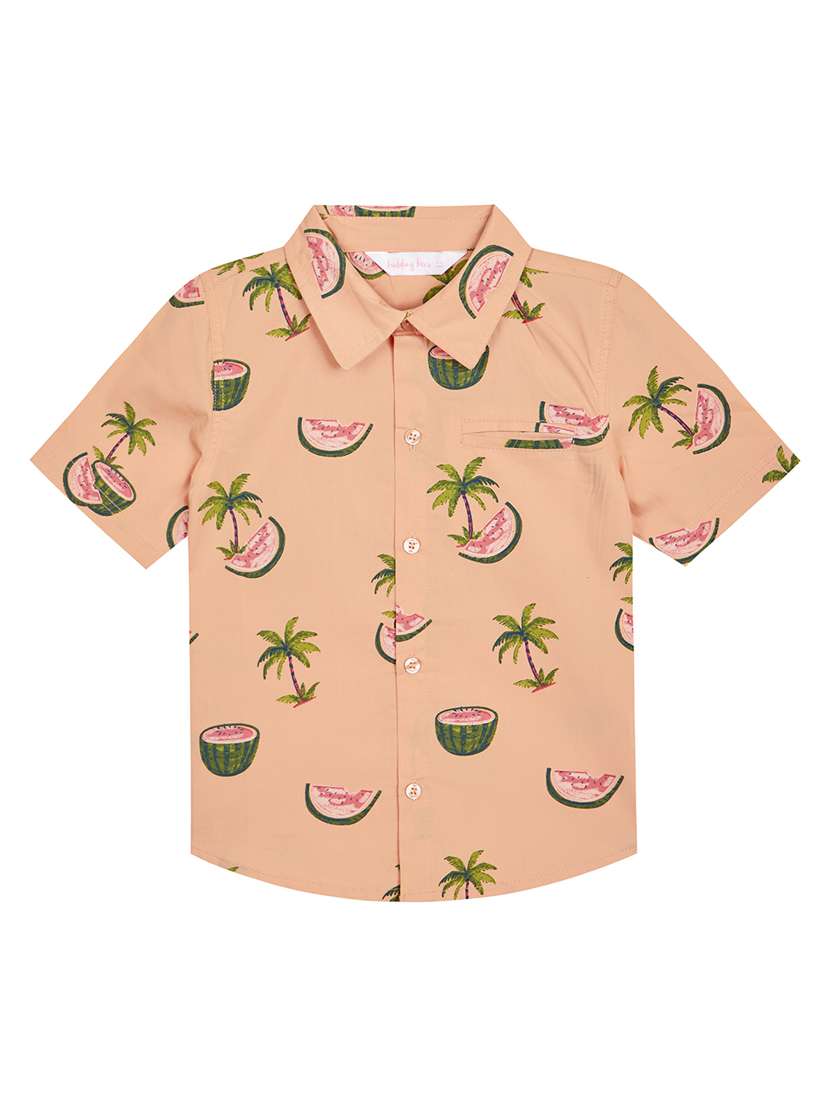 pink printed detailed regular shirt